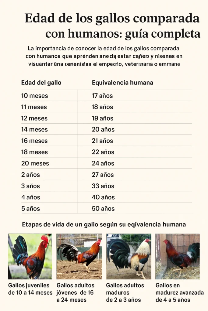 Edad De Los Gallos Comparada Con Humanos Guía Completa